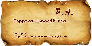 Poppera Annamária névjegykártya